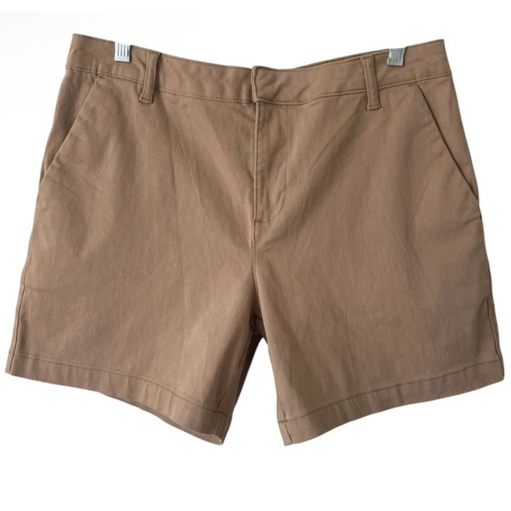 Banana Republic Women Shorts 14 Brown Stretch Chino Khaki Pockets Casual Outdoor